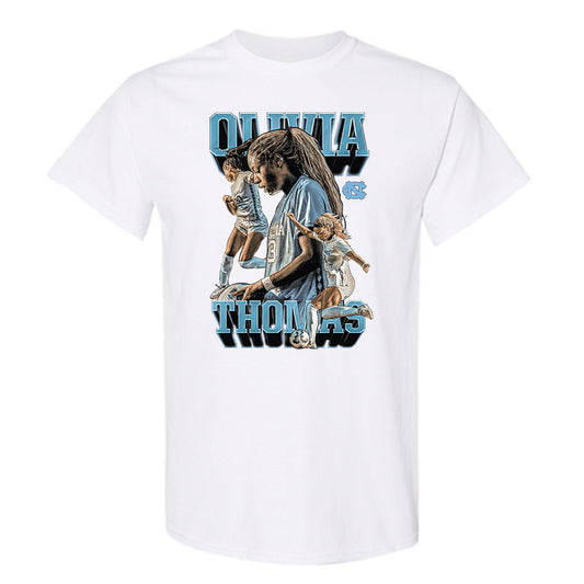 UNC - NCAA Women's Soccer : Olivia Thomas - Player Collage T-Shirt-0