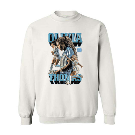 UNC - NCAA Women's Soccer : Olivia Thomas - Player Collage Crewneck Sweatshirt-0