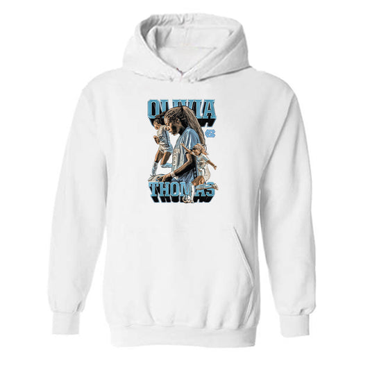 UNC - NCAA Women's Soccer : Olivia Thomas - Player Collage Hooded Sweatshirt-0