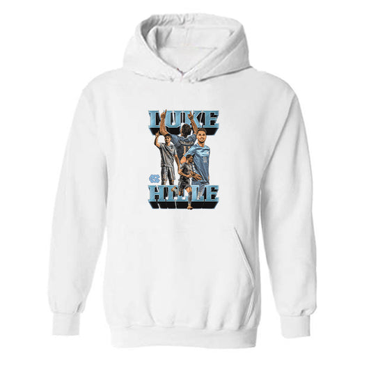 UNC - NCAA Men's Soccer : Luke Hille - Player Collage Hooded Sweatshirt-0