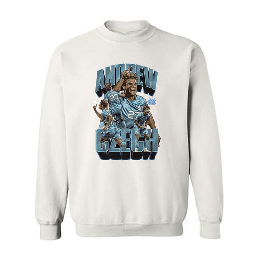 UNC - NCAA Men's Soccer : Andrew Czech - Player Collage Crewneck Sweatshirt-0