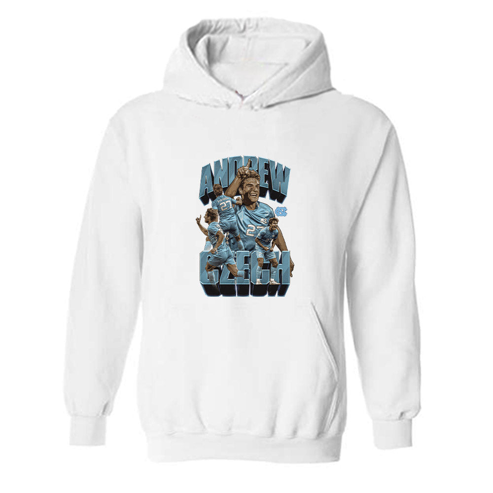 UNC - NCAA Men's Soccer : Andrew Czech - Player Collage Hooded Sweatshirt-0