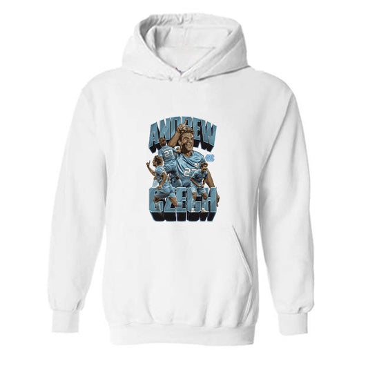 UNC - NCAA Men's Soccer : Andrew Czech - Player Collage Hooded Sweatshirt-0