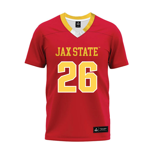Jax State - NCAA Football : Lucas Farrington - Red Premium Football Jersey-0