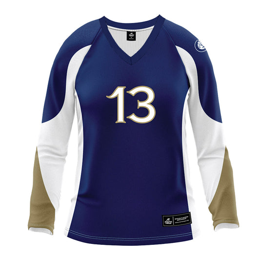 Queens - NCAA Women's Volleyball : Elizabeth Layson - Blue Volleyball Jersey-0