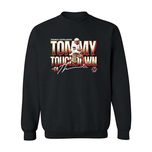 Boston College - NCAA Football : Thomas Castellanos - Player Collage Crewneck Sweatshirt-0