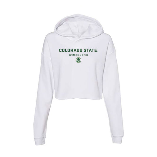 Colorado State - NCAA Women's Swimming & Diving : Erin Dawson - Women's Crop Fleece Hoodie-0