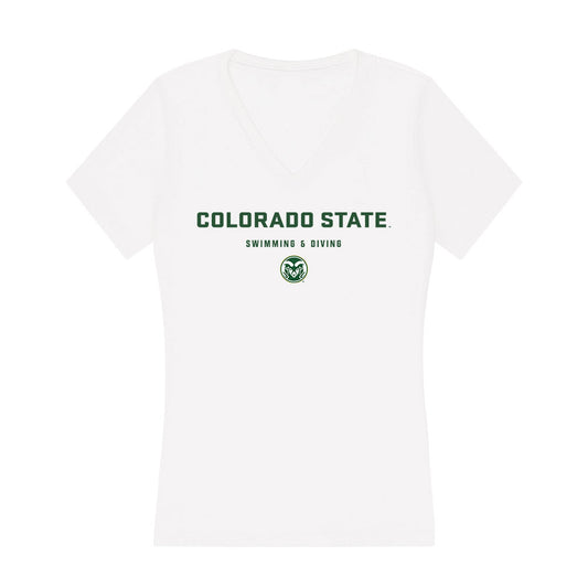 Colorado State - NCAA Women's Swimming & Diving : Juliana Dodd - Women's V-Neck T-Shirt-0
