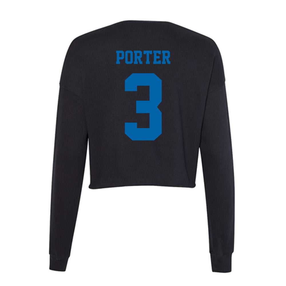 MTSU - NCAA Men's Basketball : Jestin Porter - Women's Cropped Crew Fleece-1