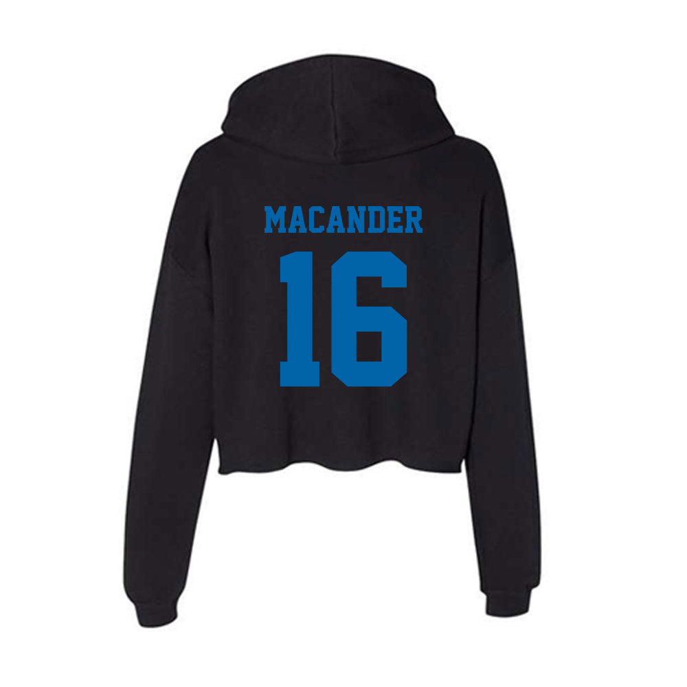 MTSU - NCAA Women's Volleyball : Caroline Macander - Women's Crop Fleece Hoodie-1