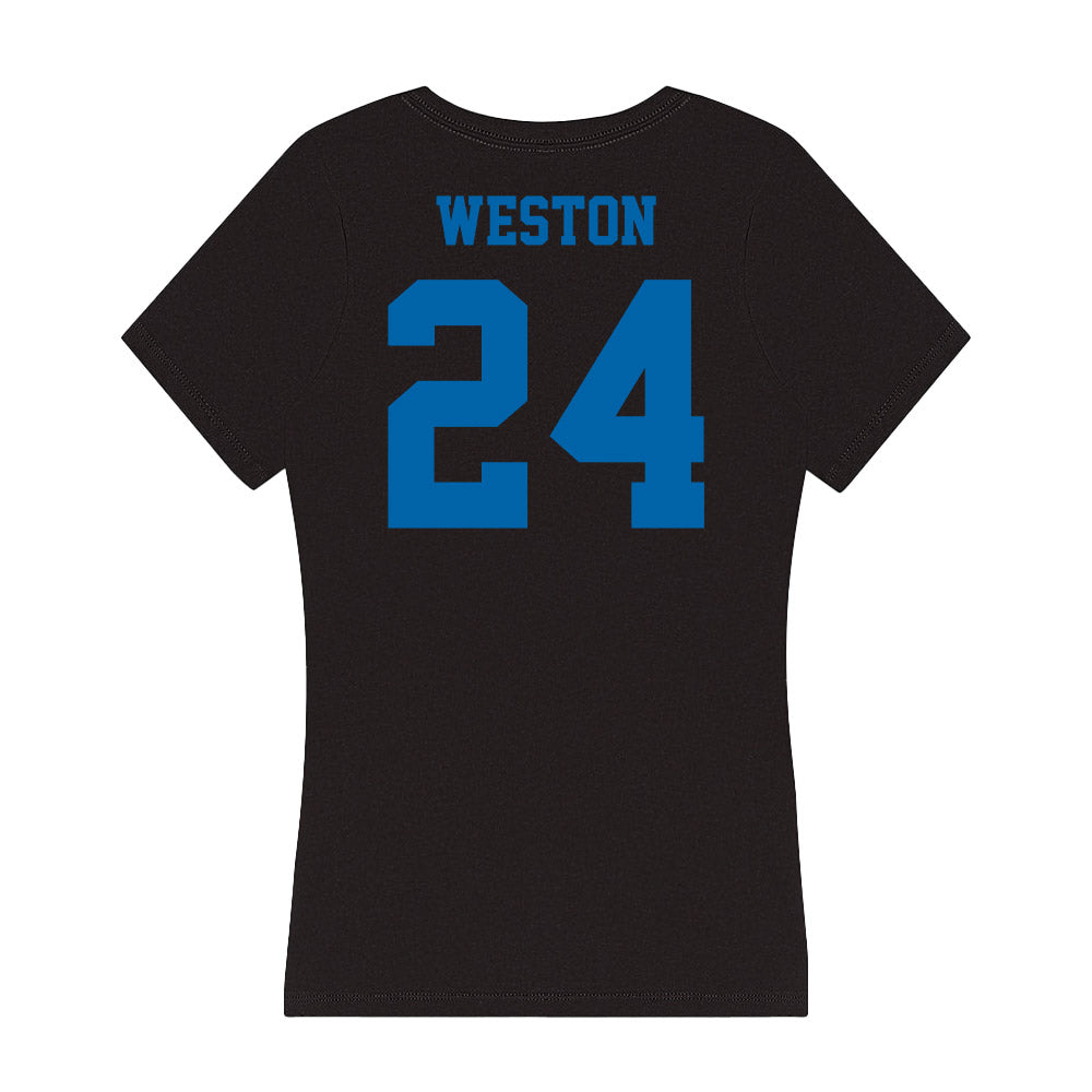 MTSU - NCAA Men's Basketball : Cam Weston - Women's V-Neck T-Shirt-1