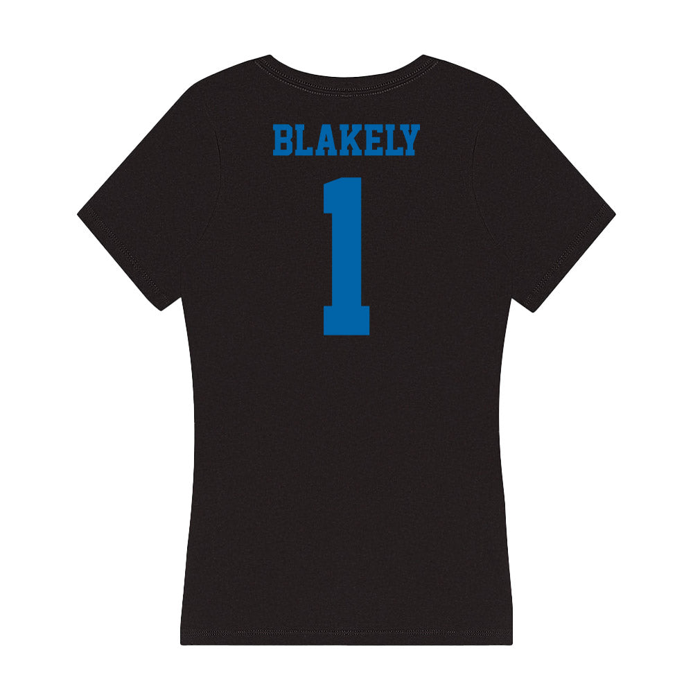 MTSU - NCAA Women's Basketball : Courtney Blakely - Women's V-Neck T-Shirt-1