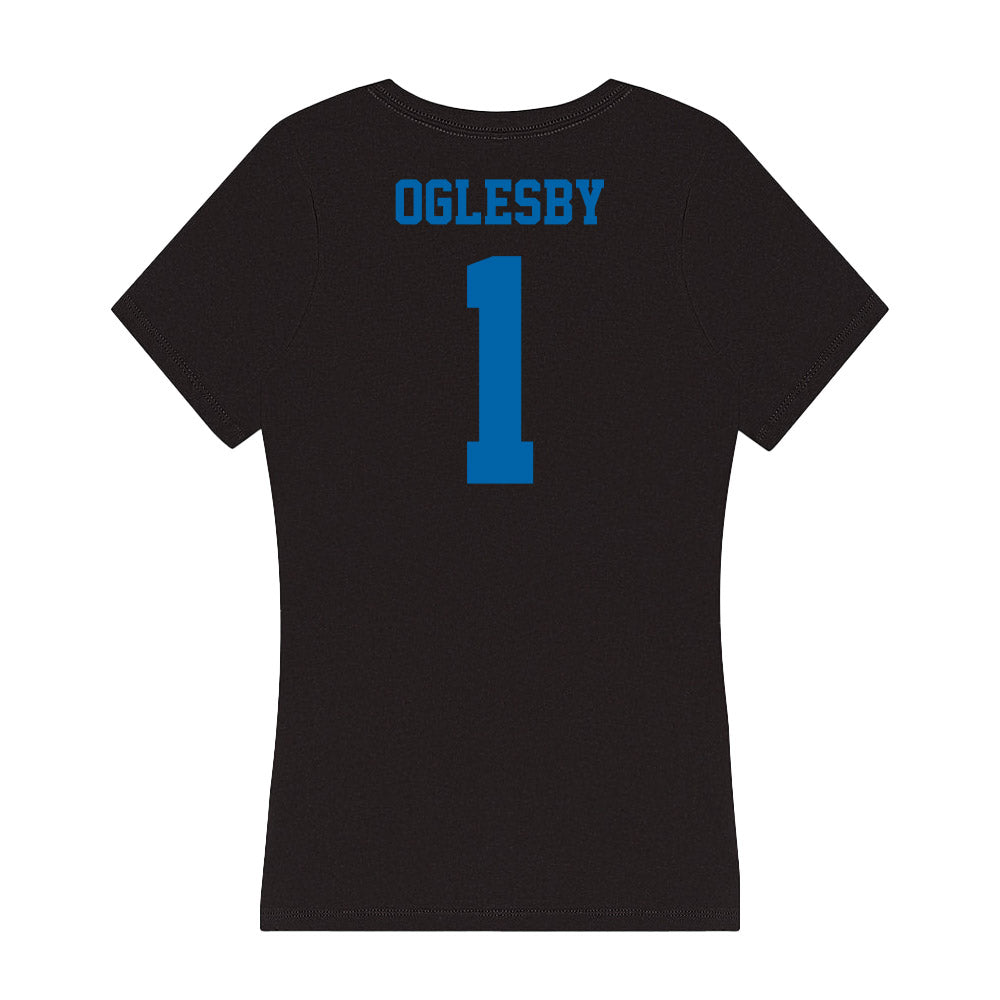 MTSU - NCAA Men's Basketball : Alec Oglesby - Women's V-Neck T-Shirt-1