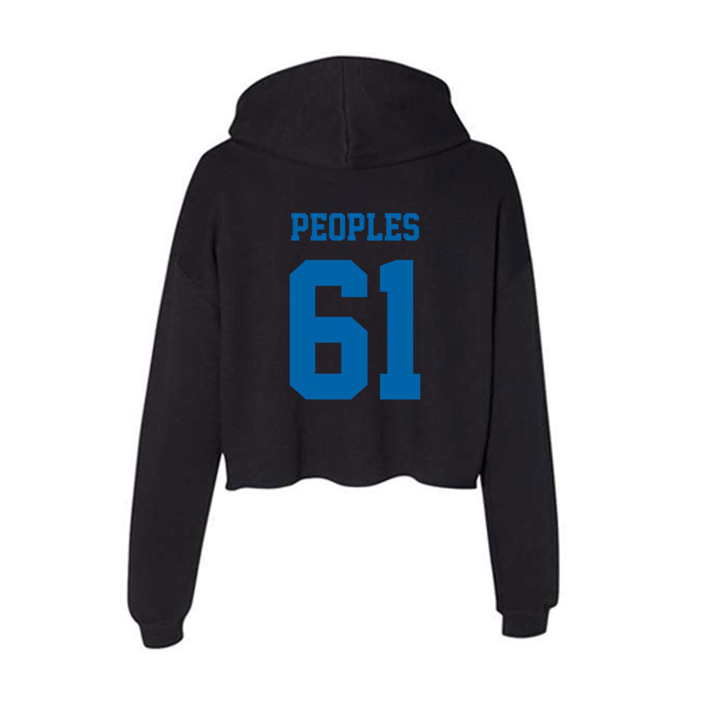 MTSU - NCAA Football : Lantz Peoples - Women's Crop Fleece Hoodie-1