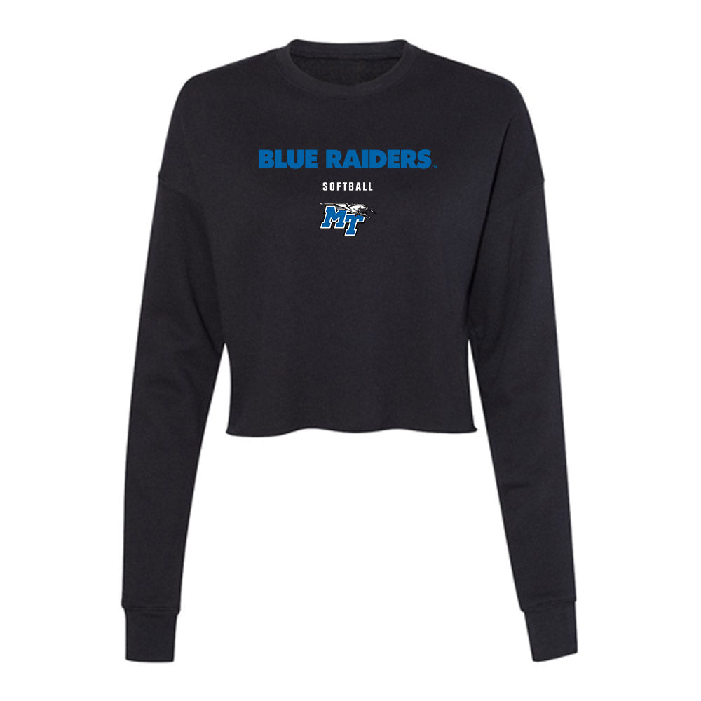 MTSU - NCAA Softball : Claire Woods - Women's Cropped Crew Fleece-0