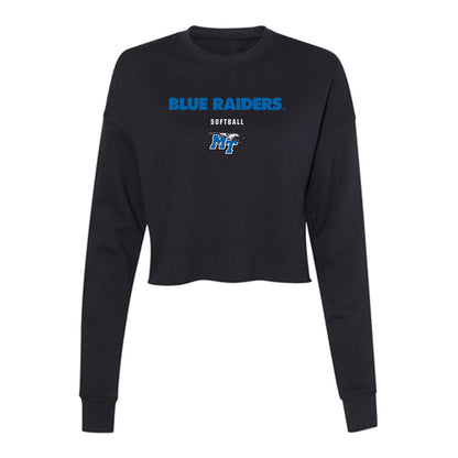 MTSU - NCAA Softball : Claire Woods - Women's Cropped Crew Fleece-0