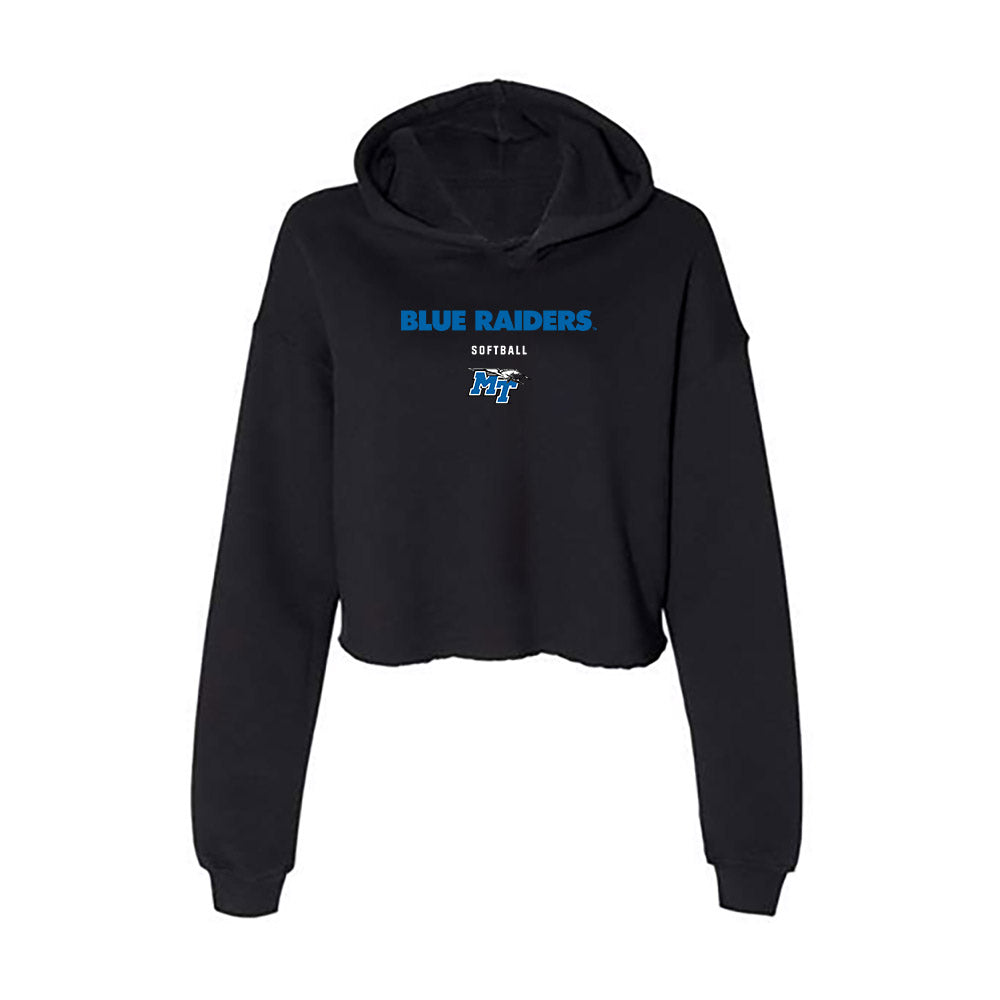 MTSU - NCAA Softball : Ansley Blevins - Women's Crop Fleece Hoodie-0