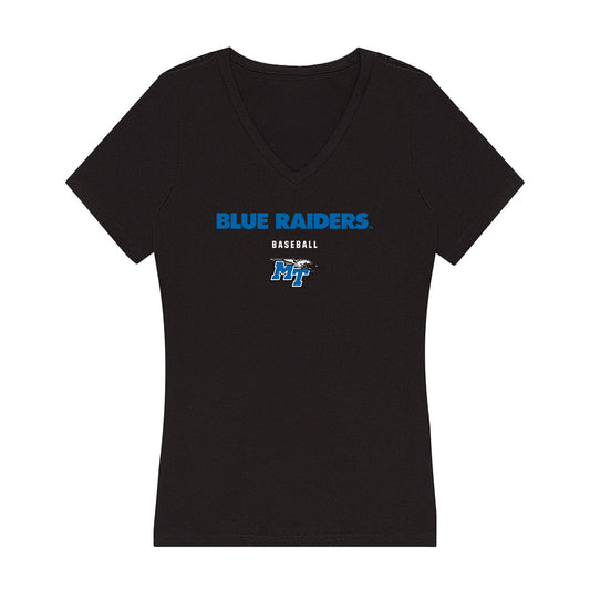 MTSU - NCAA Baseball : Matt Wolfe - Women's V-Neck T-Shirt-0