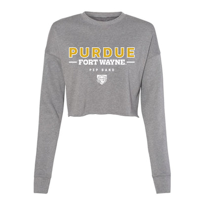 PFW - Pep Band : Marissa Racle - Women's Cropped Crew Fleece-0