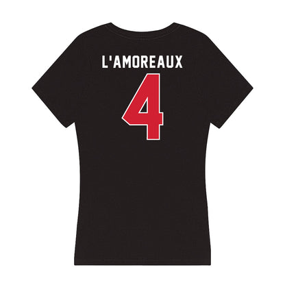 Fairfield - NCAA Women's Basketball : Kaety L'Amoreaux - Women's V-Neck T-Shirt-1