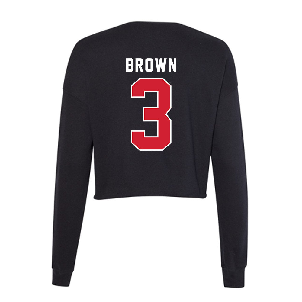 Fairfield - NCAA Women's Basketball : Janelle Brown - Women's Cropped Crew Fleece-1