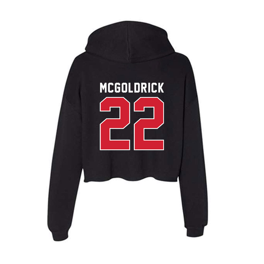 Fairfield - NCAA Men's Lacrosse : PJ McGoldrick - Women's Crop Fleece Hoodie-1