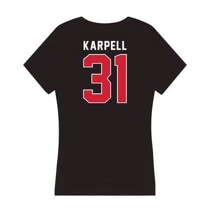 Fairfield - NCAA Women's Basketball : Julia Karpell - Women's V-Neck T-Shirt-1