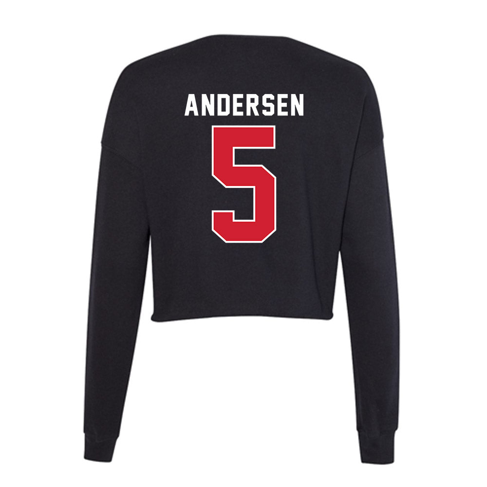 Fairfield - NCAA Women's Basketball : Meghan Andersen - Women's Cropped Crew Fleece-1