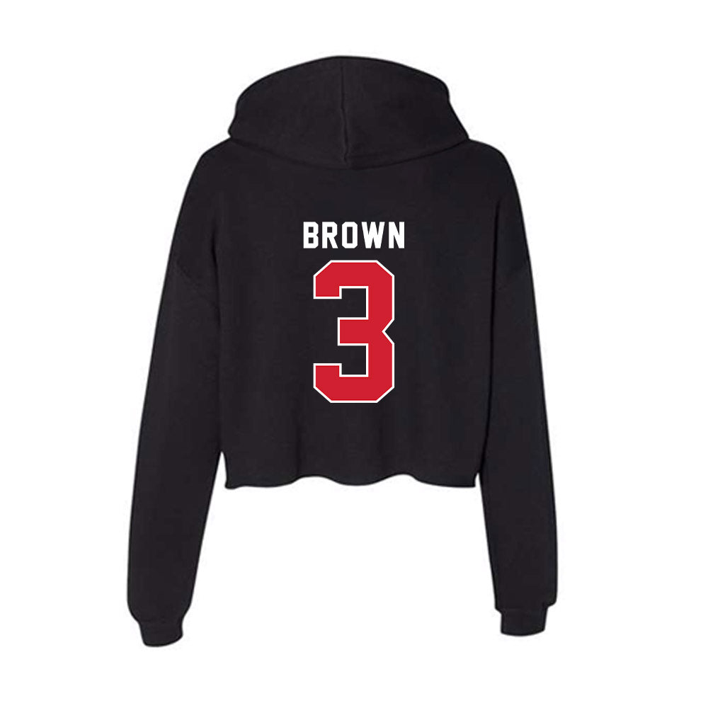 Fairfield - NCAA Women's Basketball : Janelle Brown - Women's Crop Fleece Hoodie-1