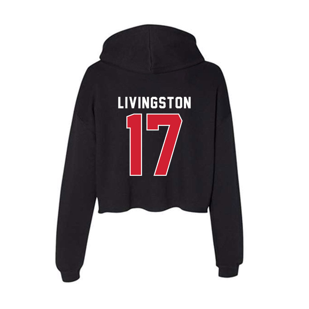 Fairfield - NCAA Men's Lacrosse : Nate Livingston - Women's Crop Fleece Hoodie-1