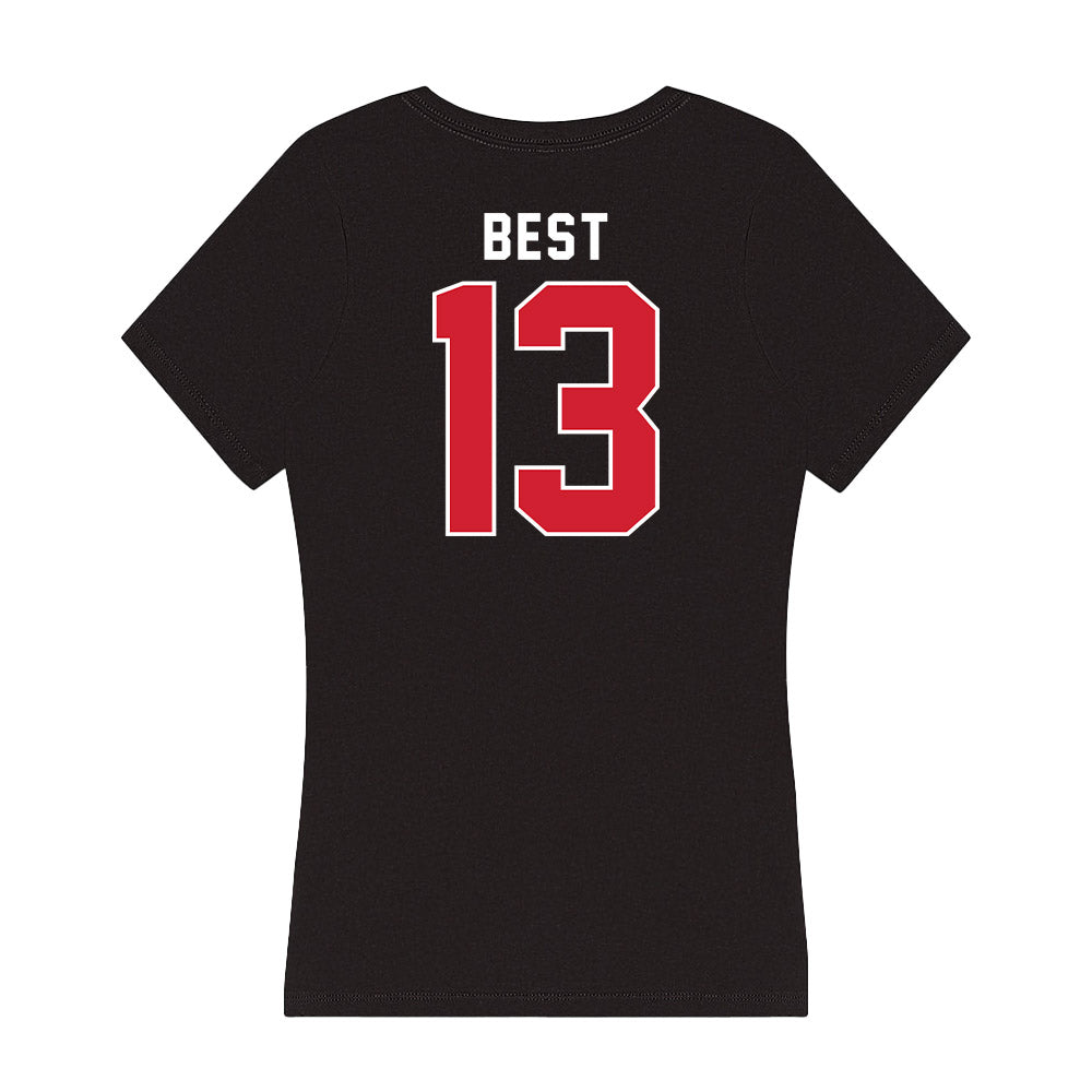 Fairfield - NCAA Men's Basketball : Noah Best - Women's V-Neck T-Shirt-1