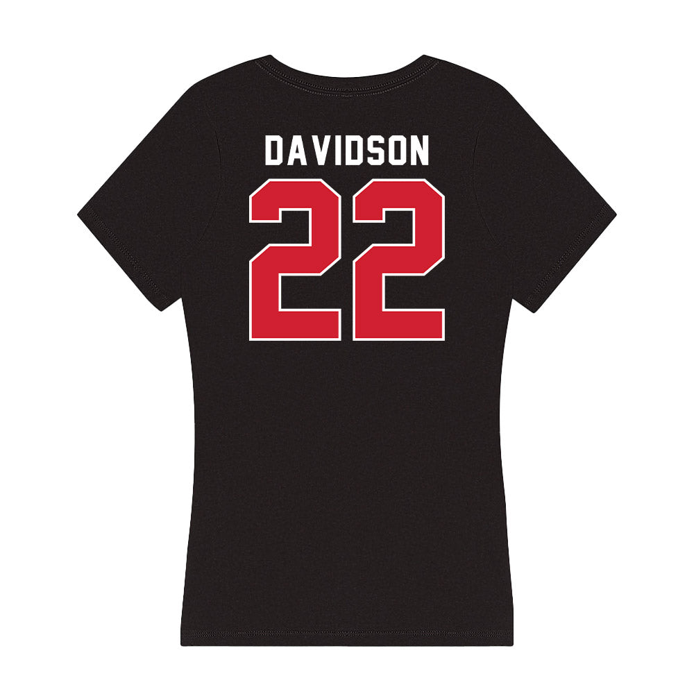 Fairfield - NCAA Men's Basketball : Luke Davidson - Women's V-Neck T-Shirt-1