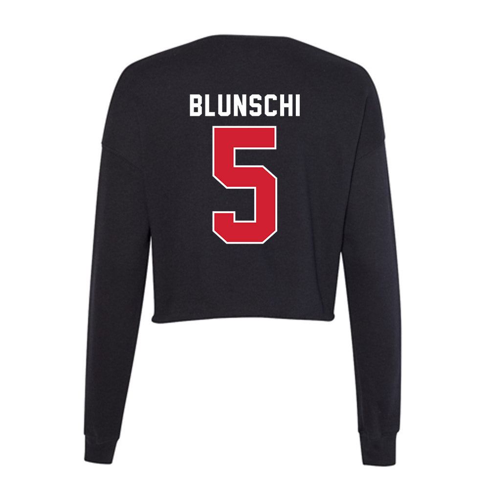 Fairfield - NCAA Men's Soccer : Jordan Blunschi - Women's Cropped Crew Fleece-1