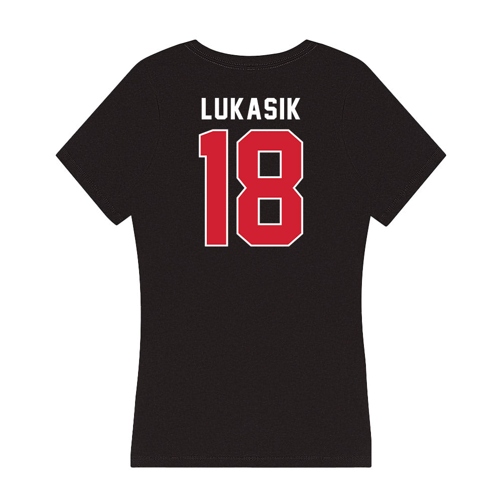 Fairfield - NCAA Women's Soccer : Kayleigh Lukasik - Women's V-Neck T-Shirt-1