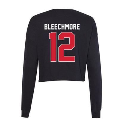 Fairfield - NCAA Men's Basketball : Louis Bleechmore - Women's Cropped Crew Fleece-1