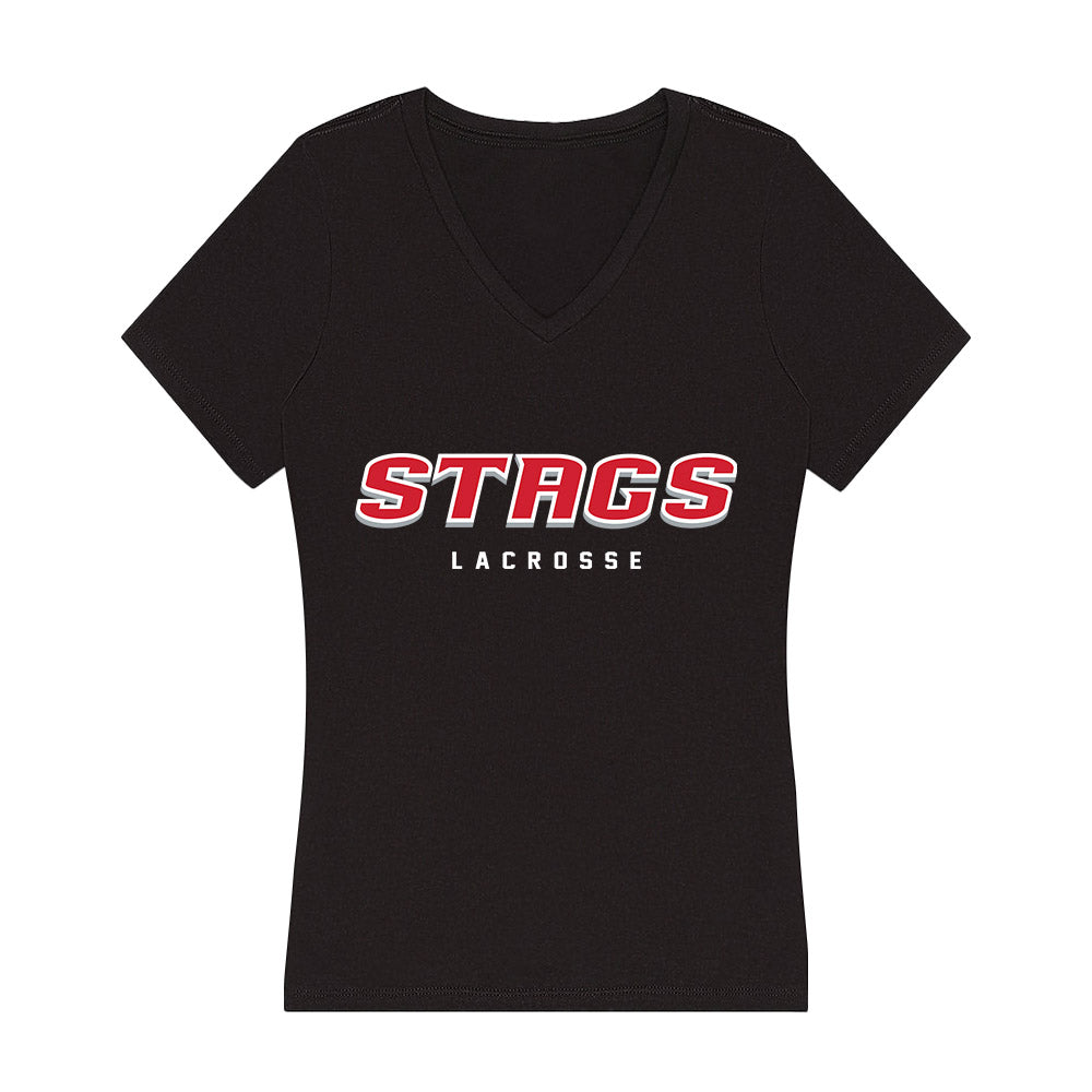 Fairfield - NCAA Women's Lacrosse : Lindsey Barnes - Women's V-Neck T-Shirt-0