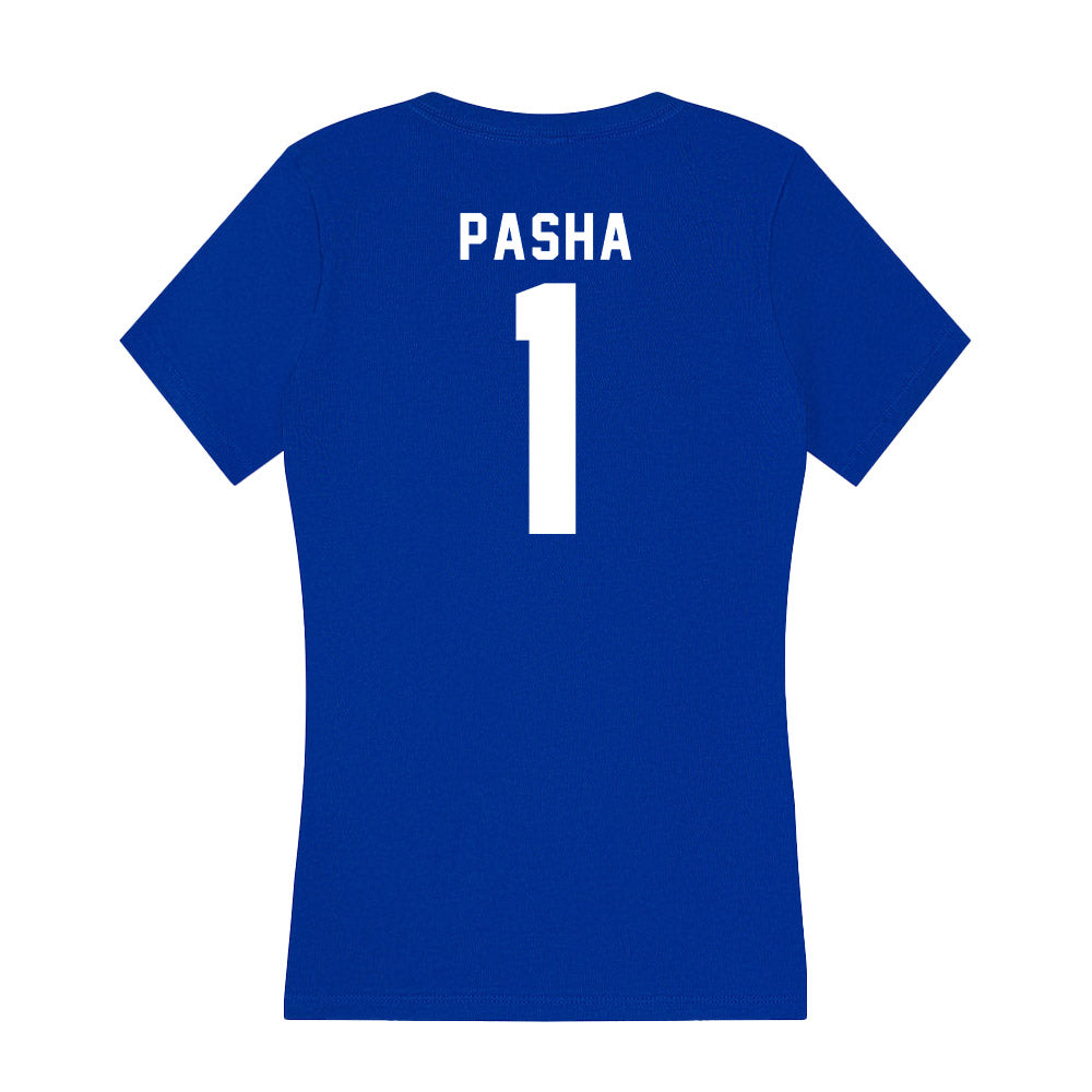 Delaware - NCAA Men's Basketball : Izaiah Pasha - Women's V-Neck T-Shirt-1