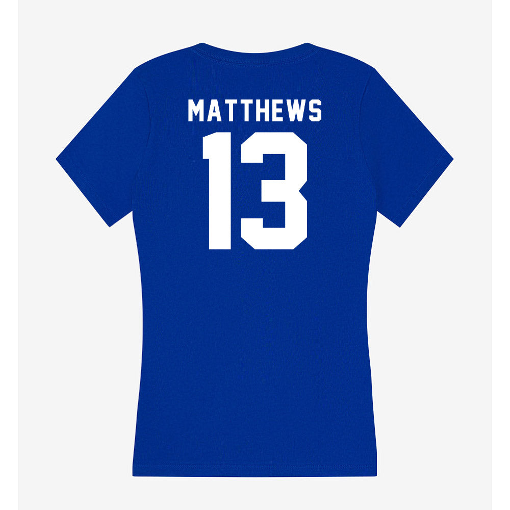 Delaware - NCAA Football : Noah Matthews - Women's V-Neck T-Shirt-1