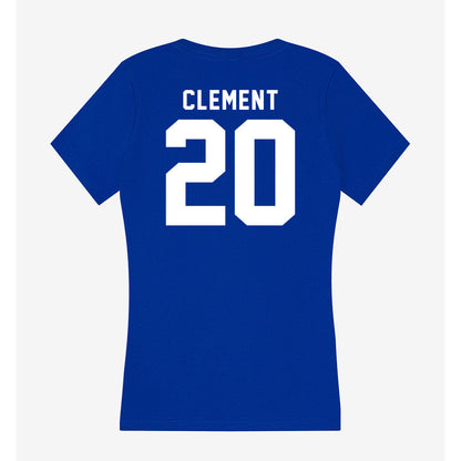 Delaware - NCAA Women's Basketball : Claudia Clement - Women's V-Neck T-Shirt-1