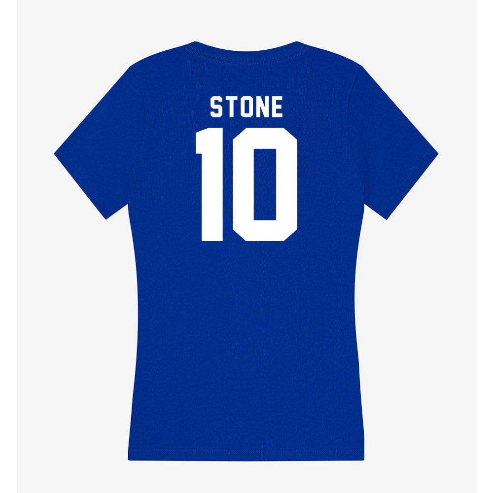 Delaware - NCAA Women's Basketball : Elle Stone - Women's V-Neck T-Shirt-1