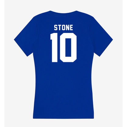 Delaware - NCAA Women's Basketball : Elle Stone - Women's V-Neck T-Shirt-1