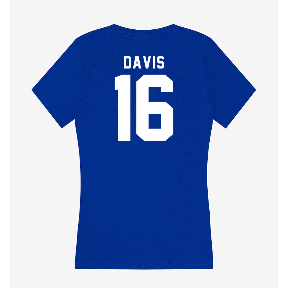 Delaware - NCAA Baseball : Vincent Davis - Women's V-Neck T-Shirt-1