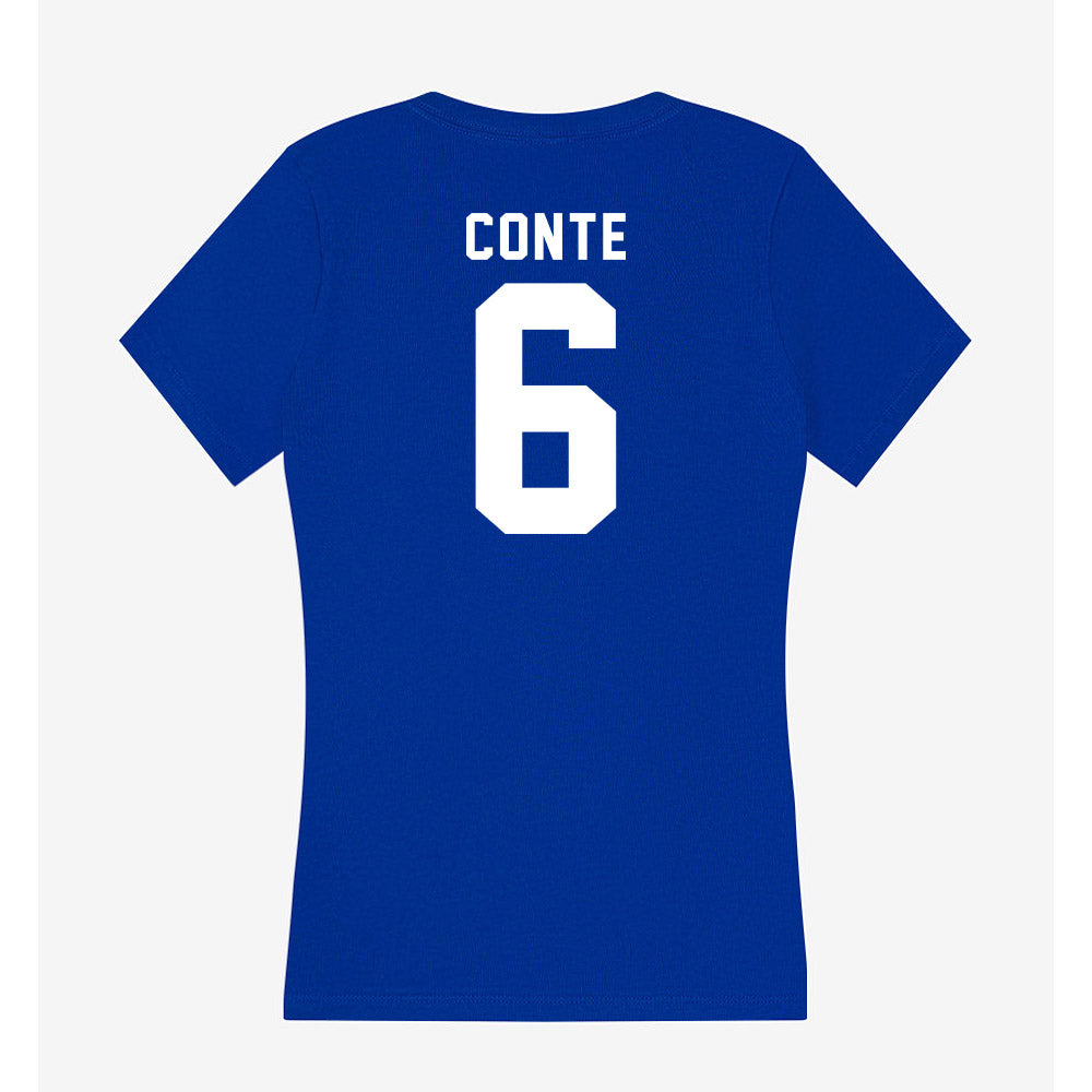 Delaware - NCAA Men's Lacrosse : Scott Conte - Women's V-Neck T-Shirt-1