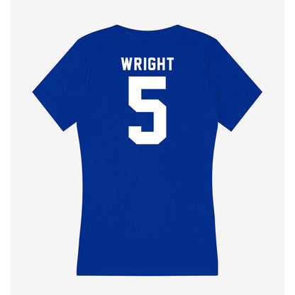 Delaware - NCAA Football : Kion Wright - Women's V-Neck T-Shirt-1