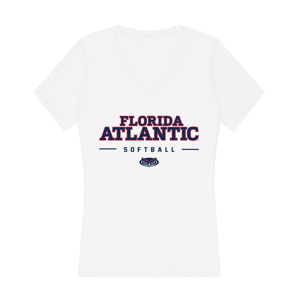 FAU - NCAA Softball : Autumn Courtney - Women's V-Neck T-Shirt-0