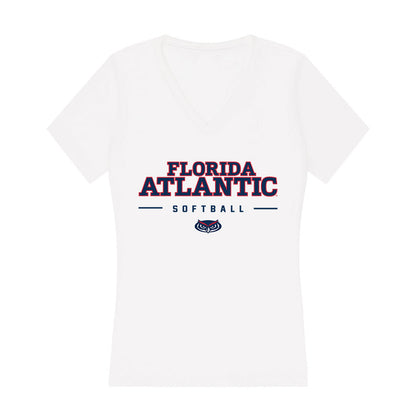 FAU - NCAA Softball : Autumn Courtney - Women's V-Neck T-Shirt-0