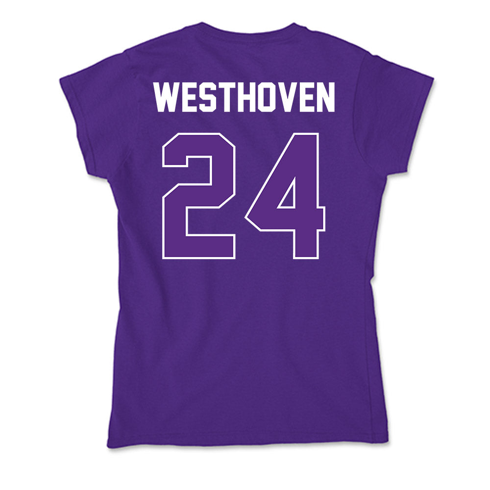 North Alabama - NCAA Softball : Lindsey Westhoven - Soft Style Women’s T-Shirt-1