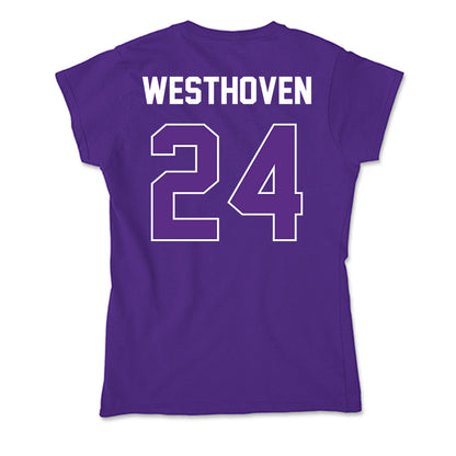 North Alabama - NCAA Softball : Lindsey Westhoven - Soft Style Women’s T-Shirt-1