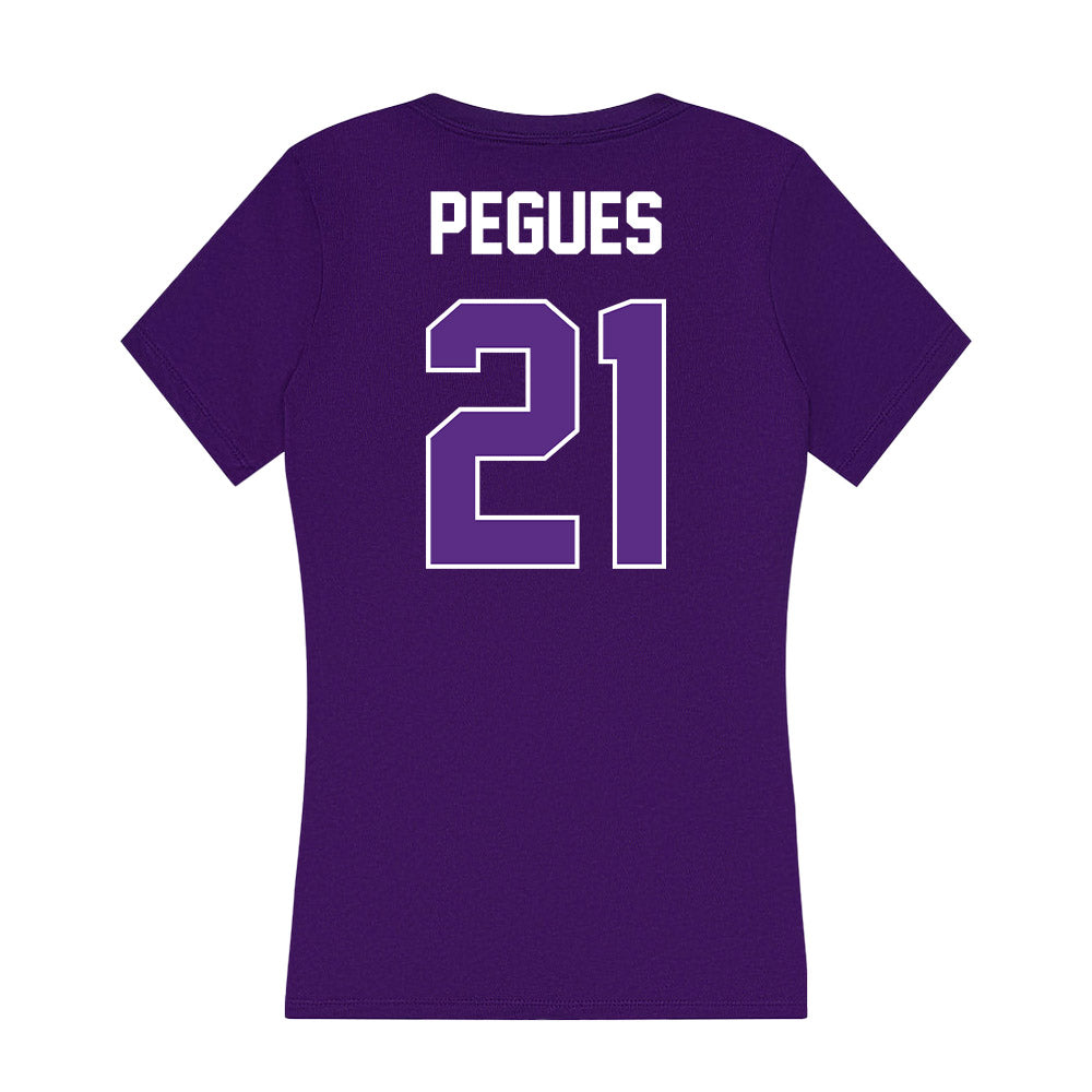 North Alabama - NCAA Women's Basketball : Rhema Pegues - Women's V-Neck T-Shirt-1