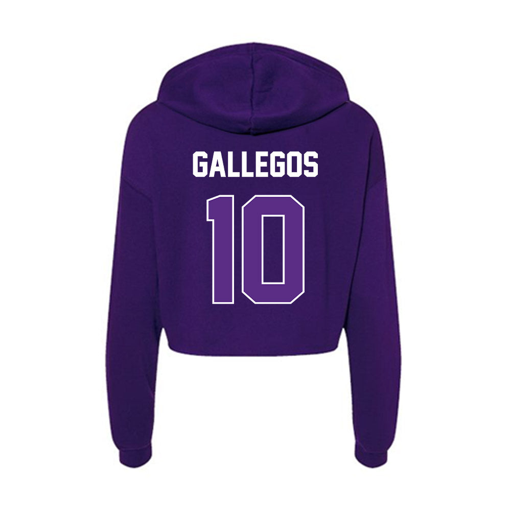 North Alabama - NCAA Women's Basketball : Charity Gallegos - Women's Crop Fleece Hoodie-1